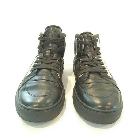 Bally Hexy Men's Hightop Sneaker Black Leather 11d - Picture 4 of 8